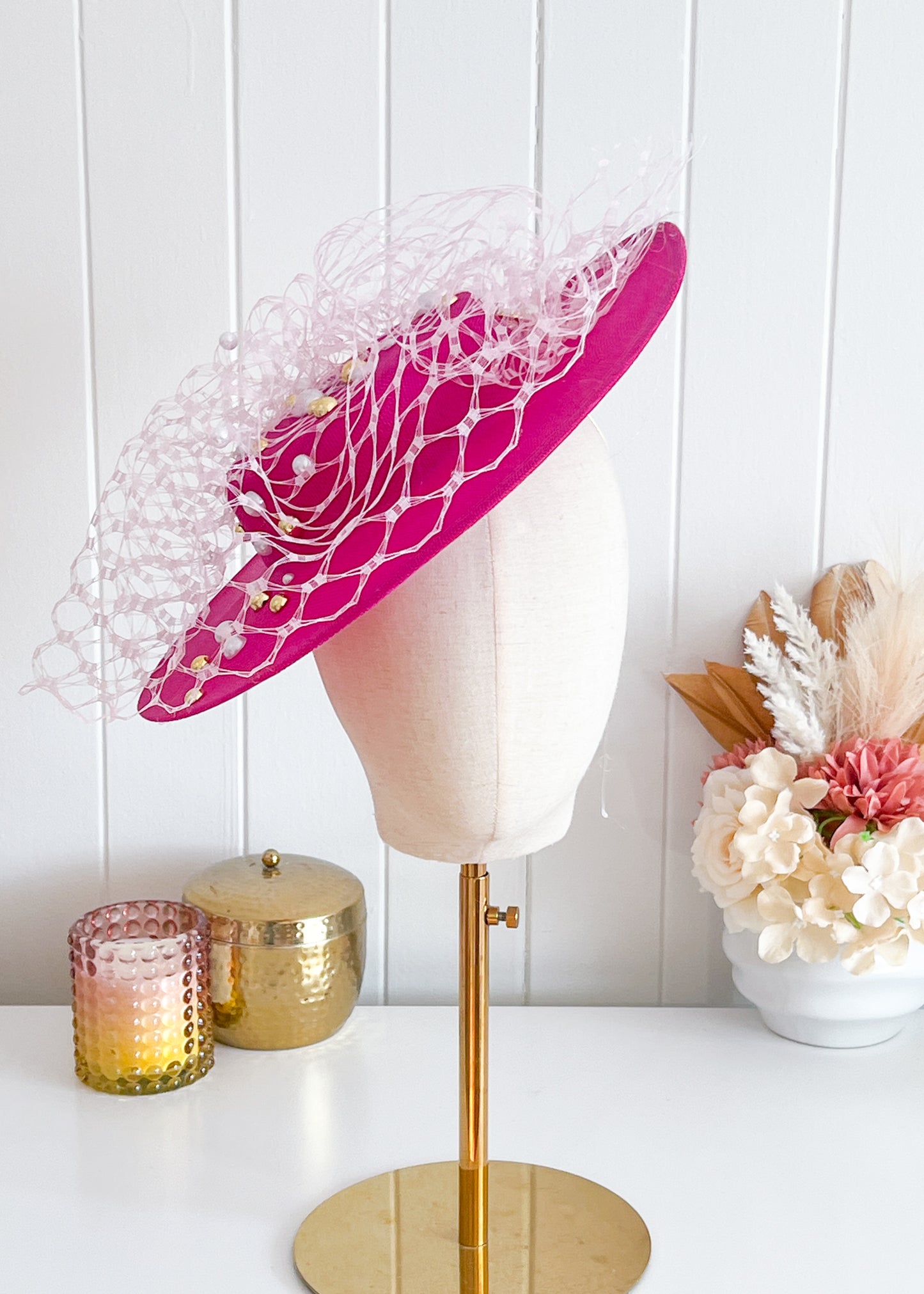 "Jacinta" Pink Boater