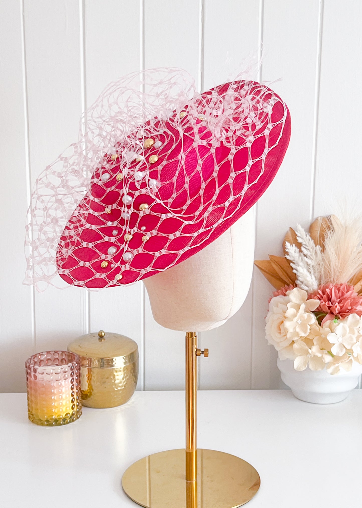 "Jacinta" Pink Boater