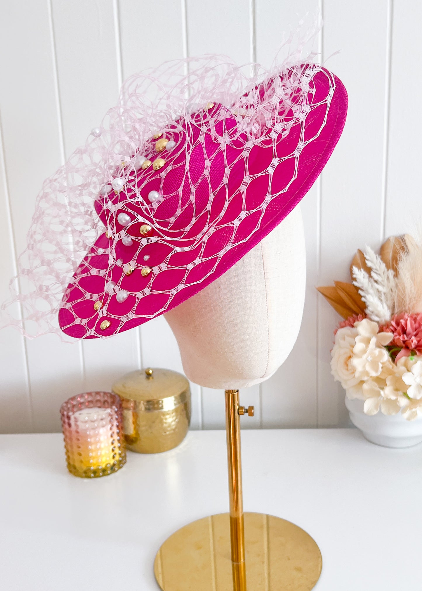 "Jacinta" Pink Boater