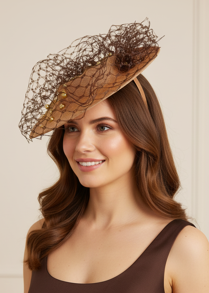"Jacinta" Brown Boater PRE-ORDER