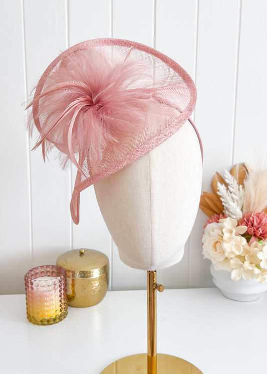 "Valerie" Dusty Pink Fascinator