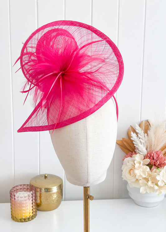"Valerie" Fascinator - Fuscia Pink Fascinator