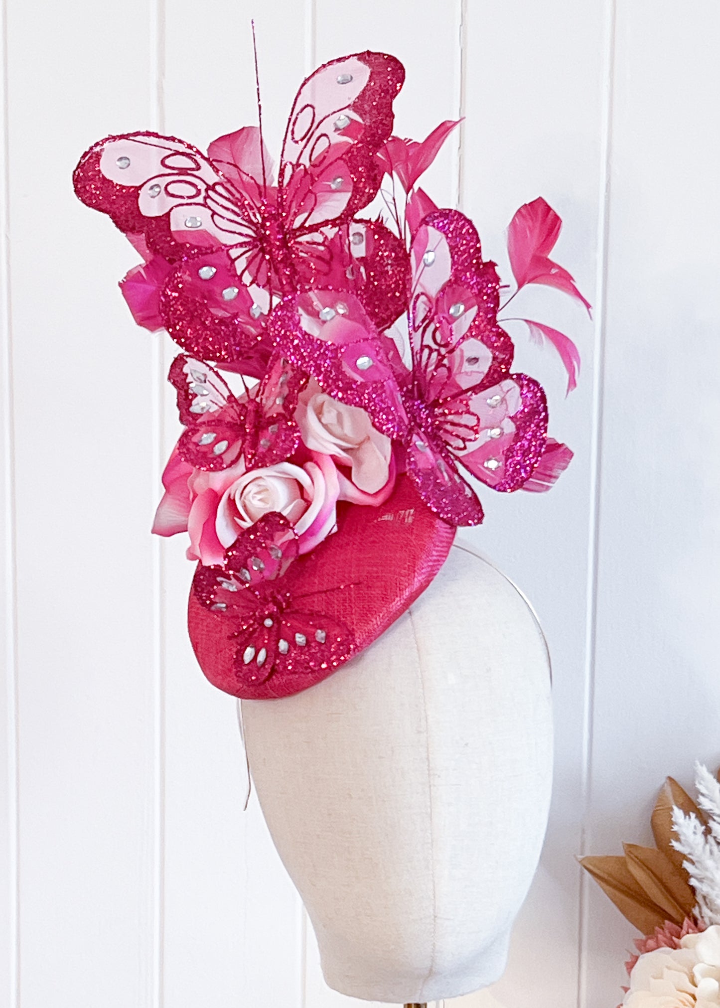 "Flitter" Hot Pink Fascinator