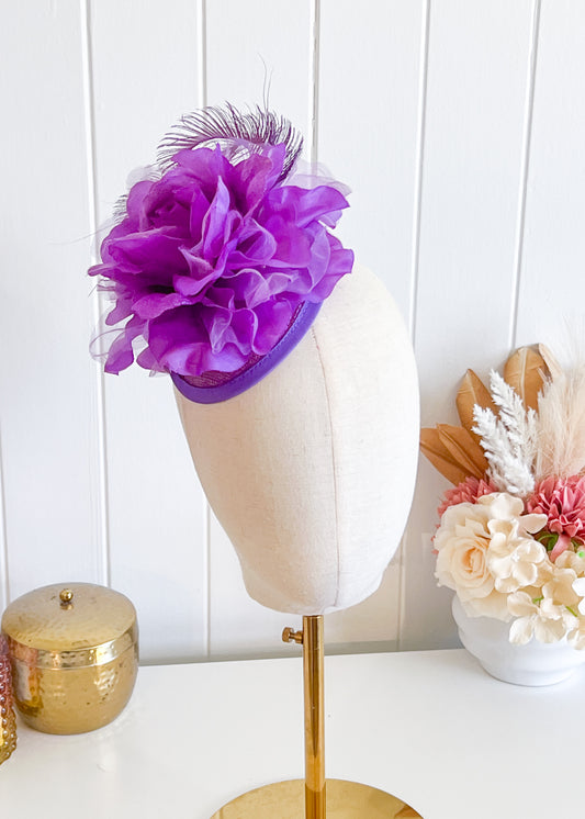 "Jodi" - Purple Fascinator (Petite Collection)
