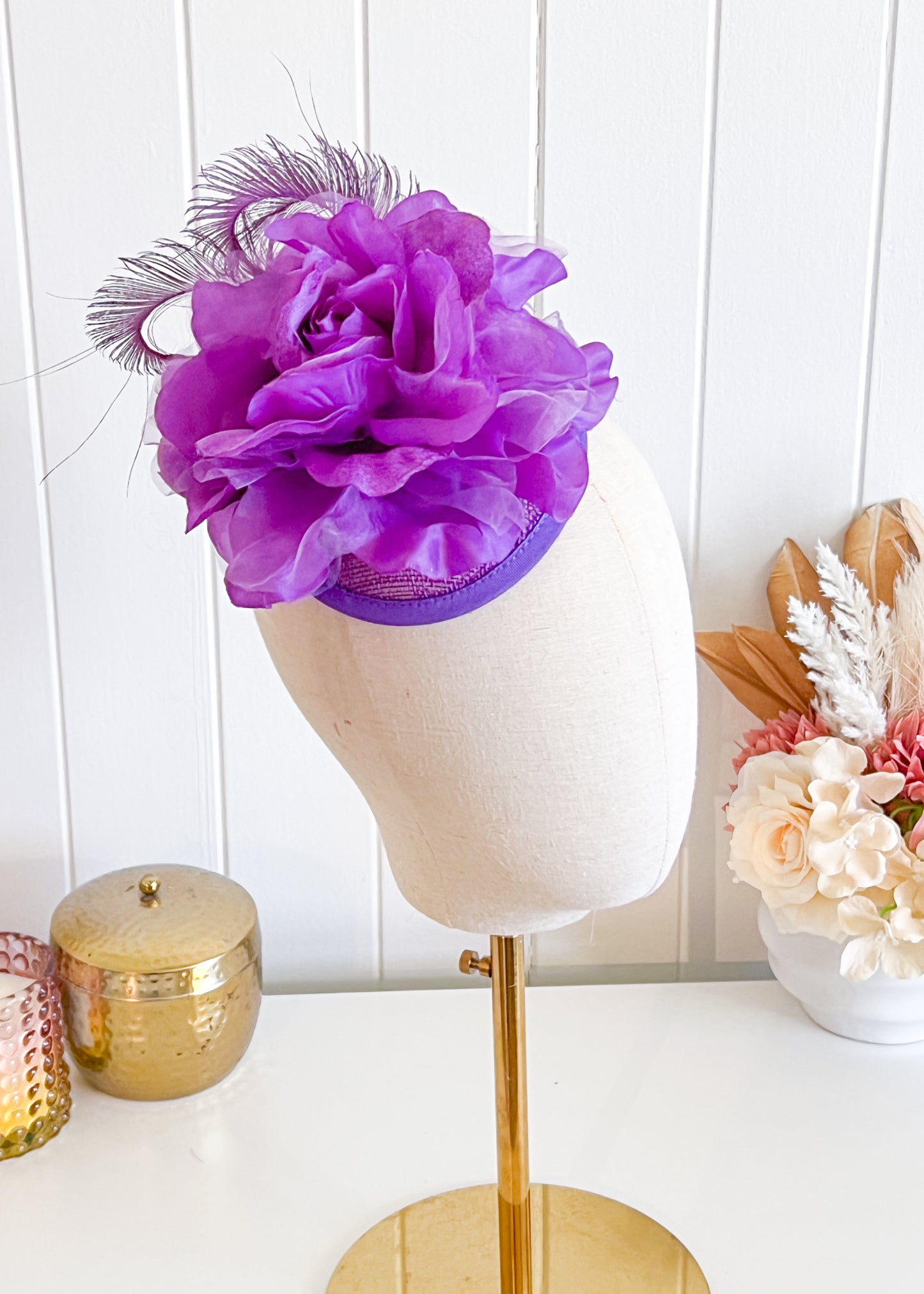 "Jodi" - Purple Fascinator (Petite Collection)
