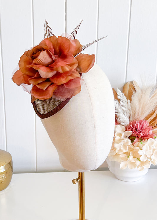 "Betty" - Brown Fascinator (Petite Collection)