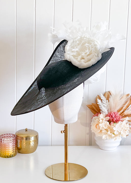 "Kath" Black & White Hat