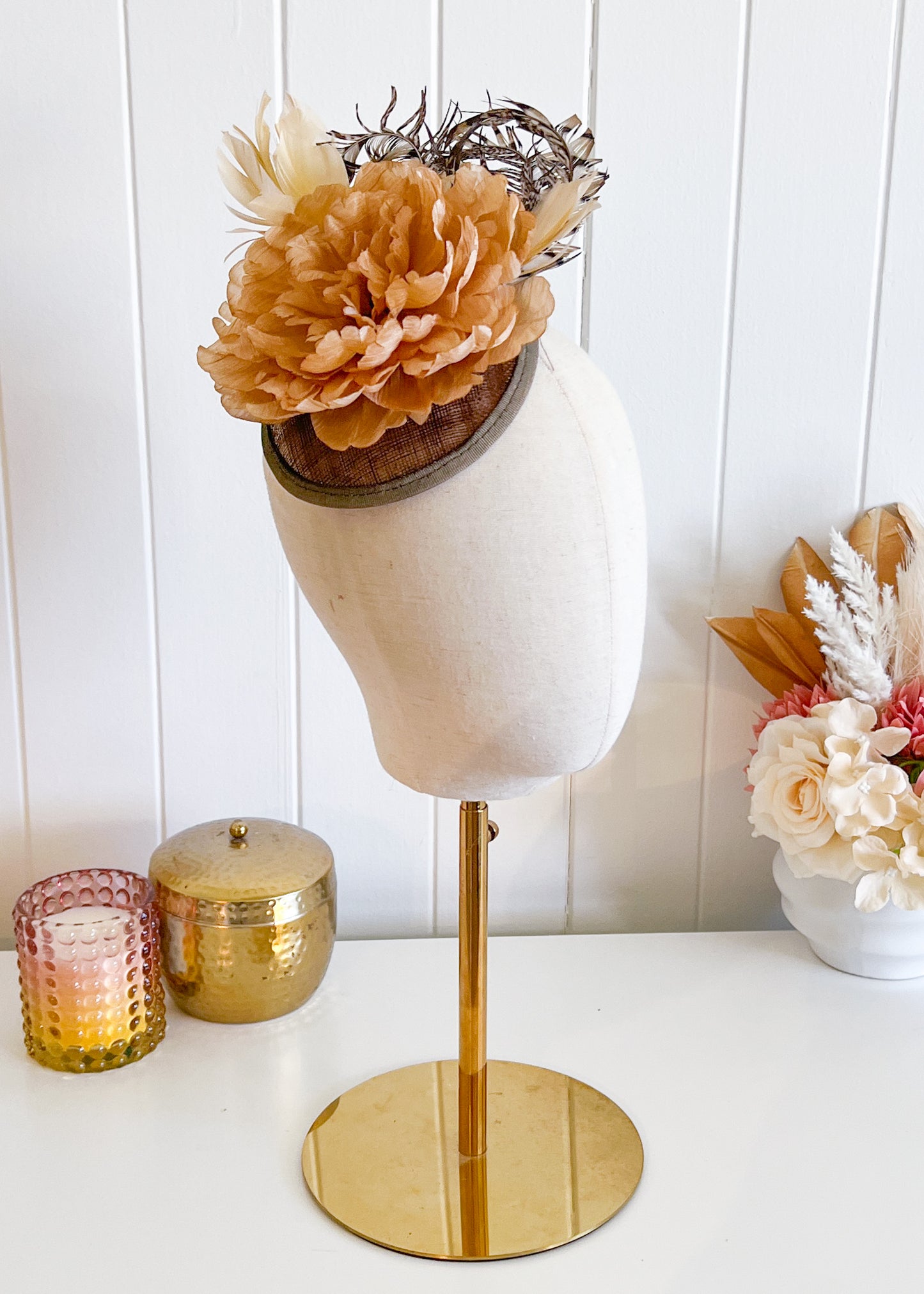 "Mariah" - Brown Fascinator (Petite Collection)