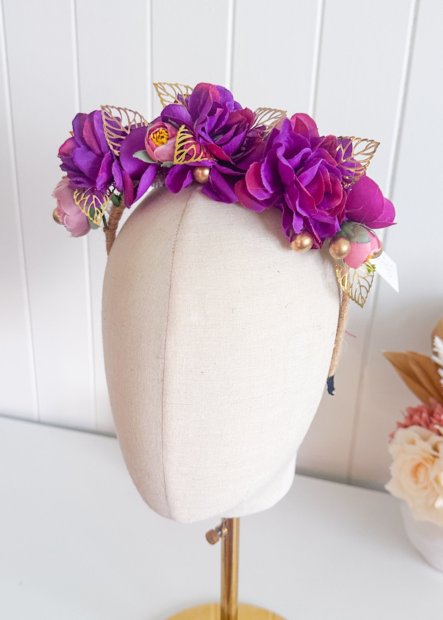 "Lori" Purple Floral Crown
