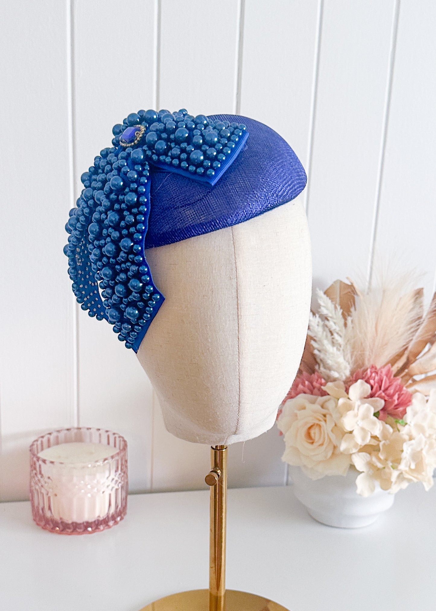 "Rebecca"  Blue Cocktail Fascinator