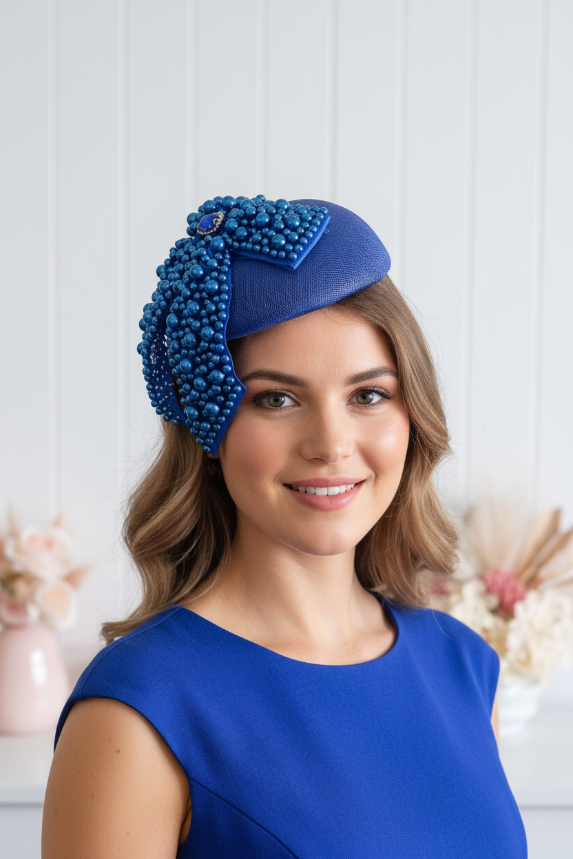 "Rebecca"  Blue Cocktail Fascinator