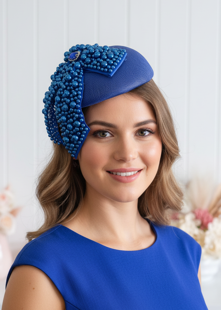 "Rebecca"  Blue Cocktail Fascinator