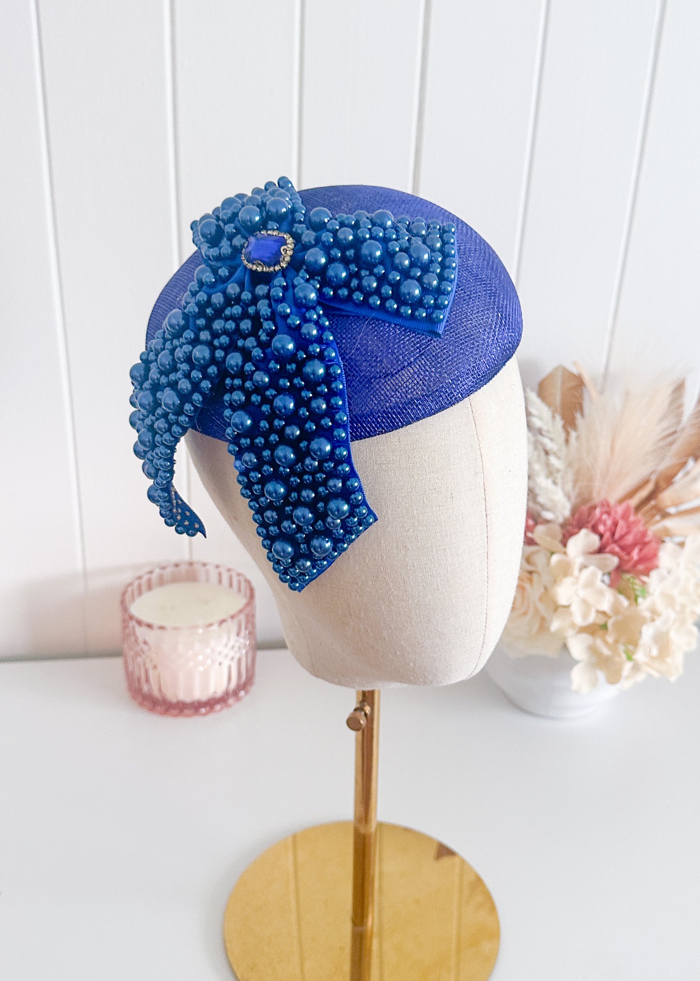 "Rebecca"  Blue Cocktail Fascinator