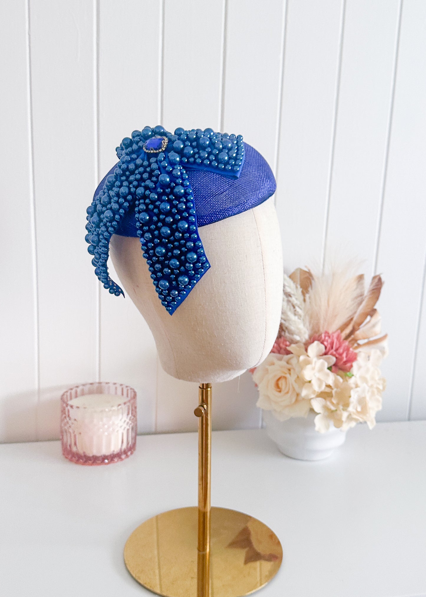"Rebecca"  Blue Cocktail Fascinator