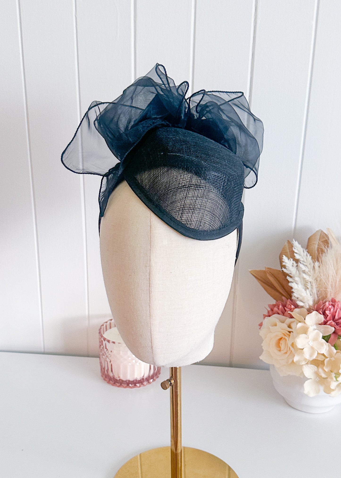 "Penny" Black & White Cocktail Fascinator