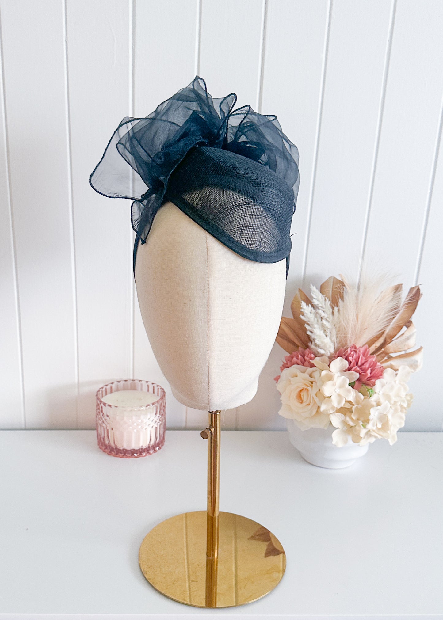"Penny" Black & White Cocktail Fascinator