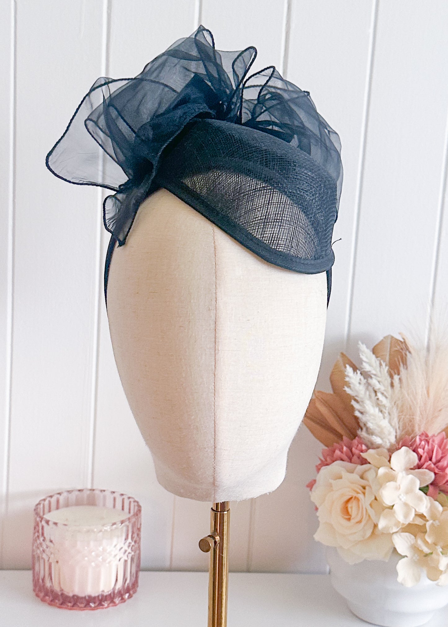 "Penny" Black & White Cocktail Fascinator