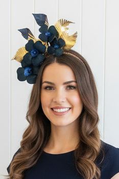 “Melody” Navy & Gold Leather