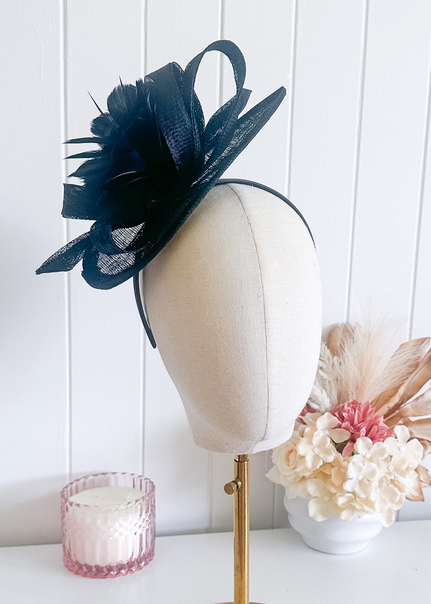 "Gabriella" Black Fascinator
