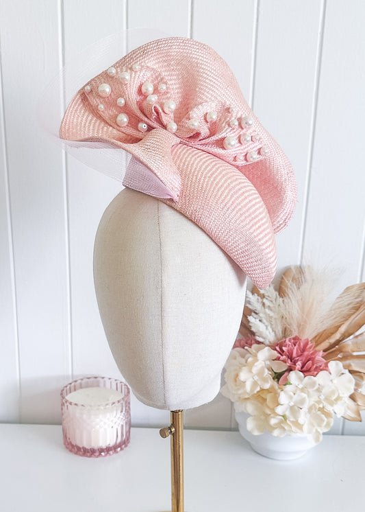 "Hedley" Pink Parisisal Fascinator