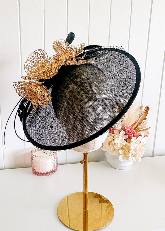 "Kimberly" Black & Gold Hat