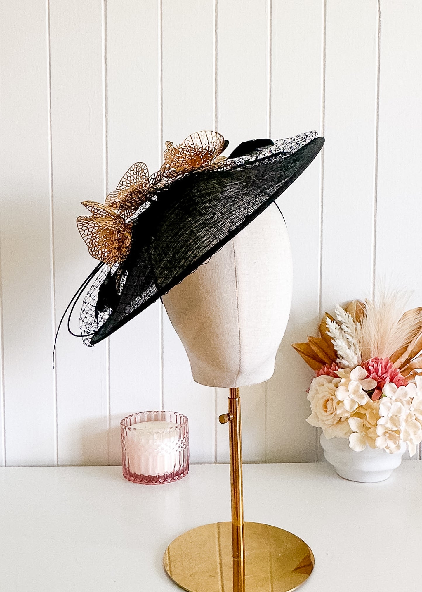 "Kimberly" Black & Gold Hat