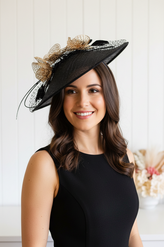 "Kimberly" Black & Gold Hat