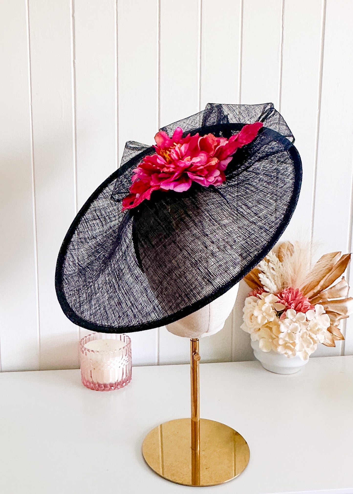 "Bridget" Black & Magenta Hat