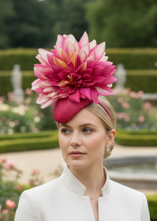 "Lily" Fuscia Pink Fascinator
