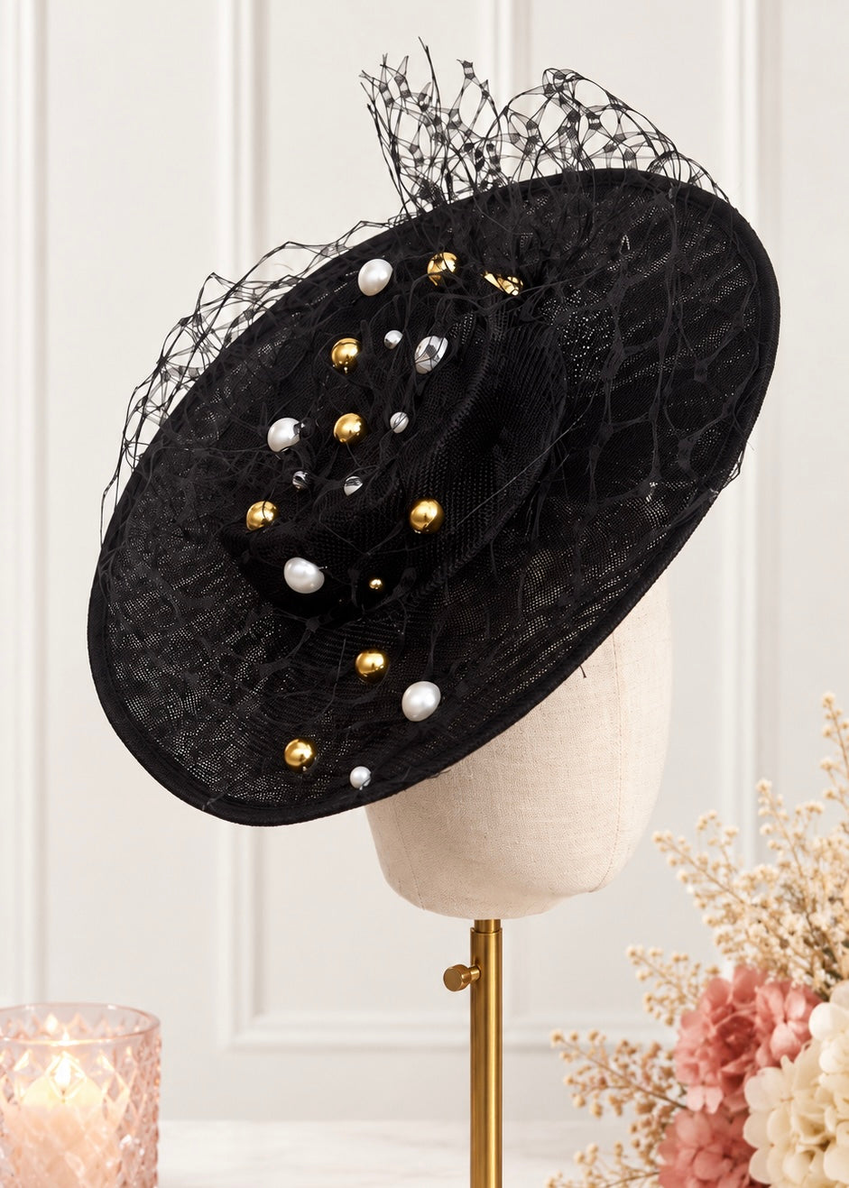 "Jacinta" Black Boater