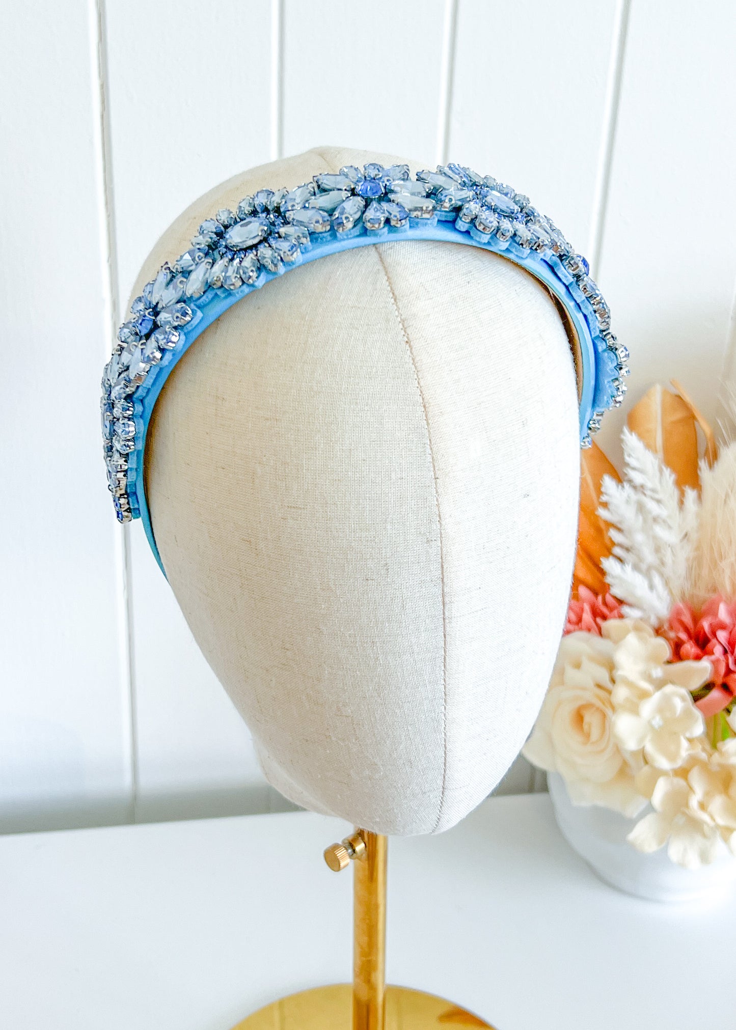 "Beatrice" - Jewelled Crown Pale Blue