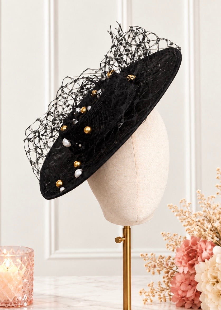 "Jacinta" Black Boater