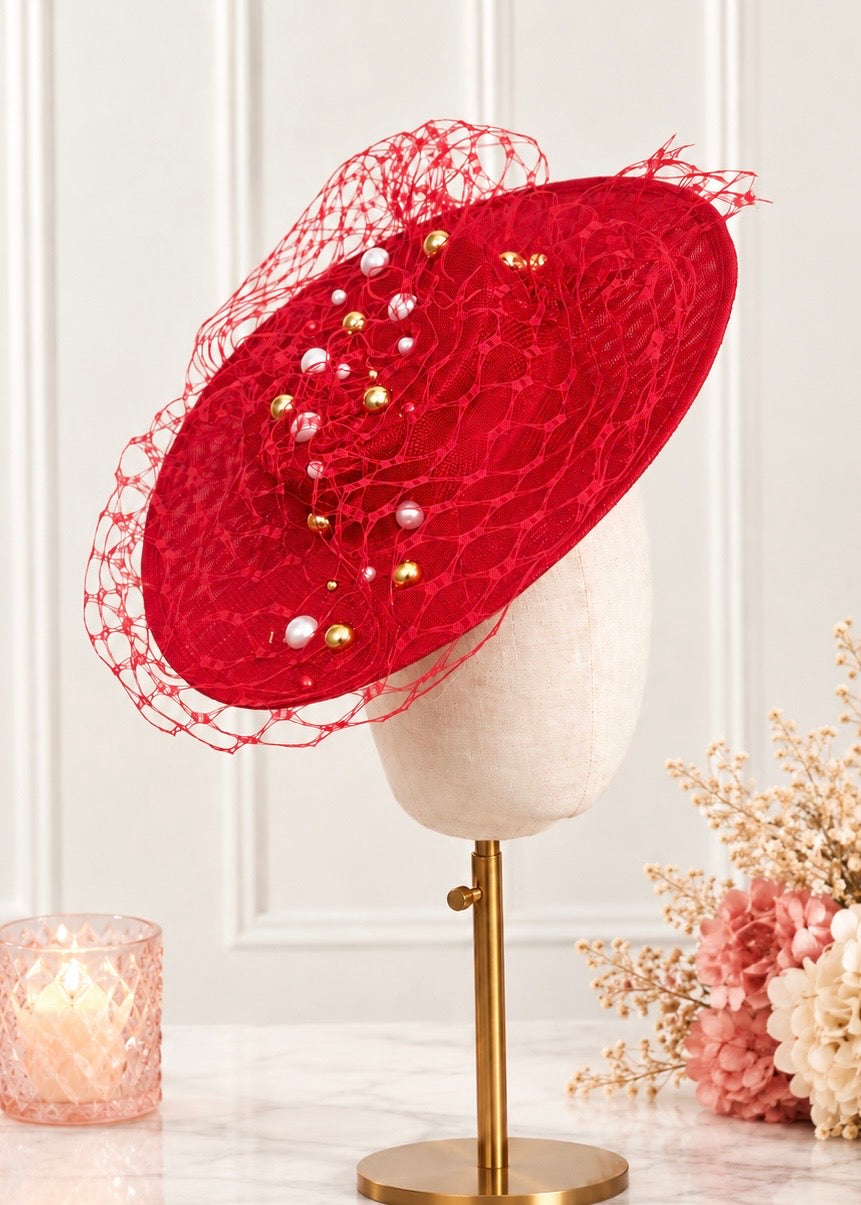 "Jacinta" Red Boater
