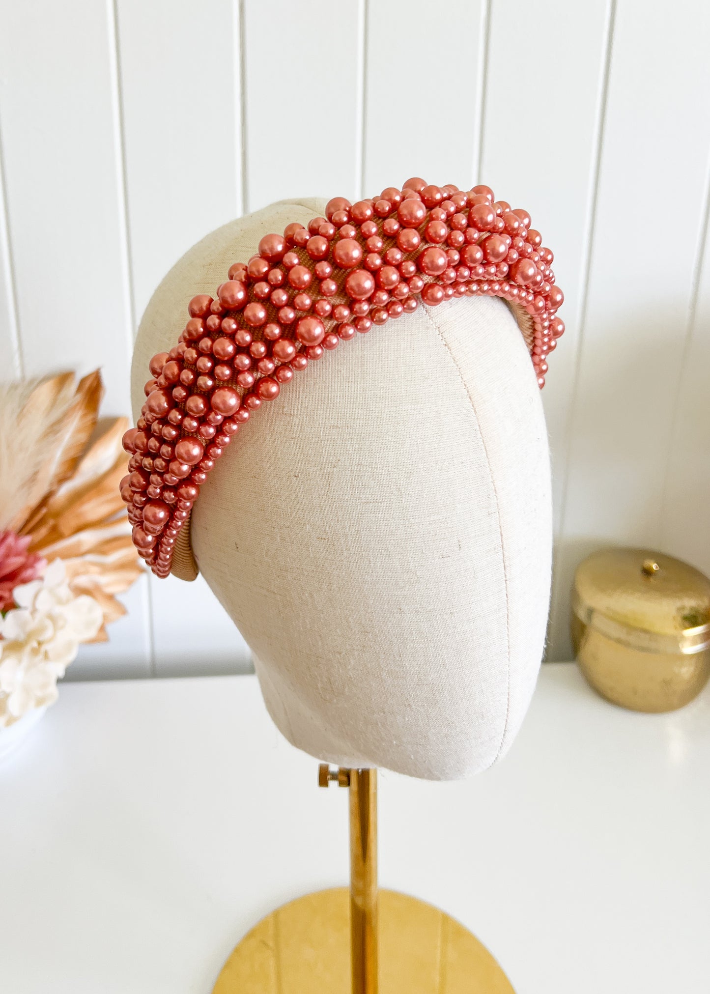 "Kirraly" Beaded Headband - Coffee