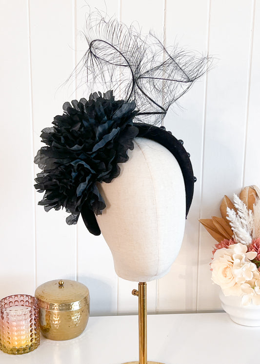 "Marguarita" Black Fascinator