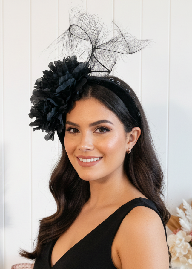 "Marguarita" Black Fascinator