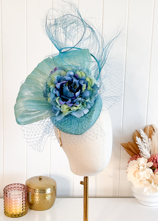 "Irina" Blue Fascinator