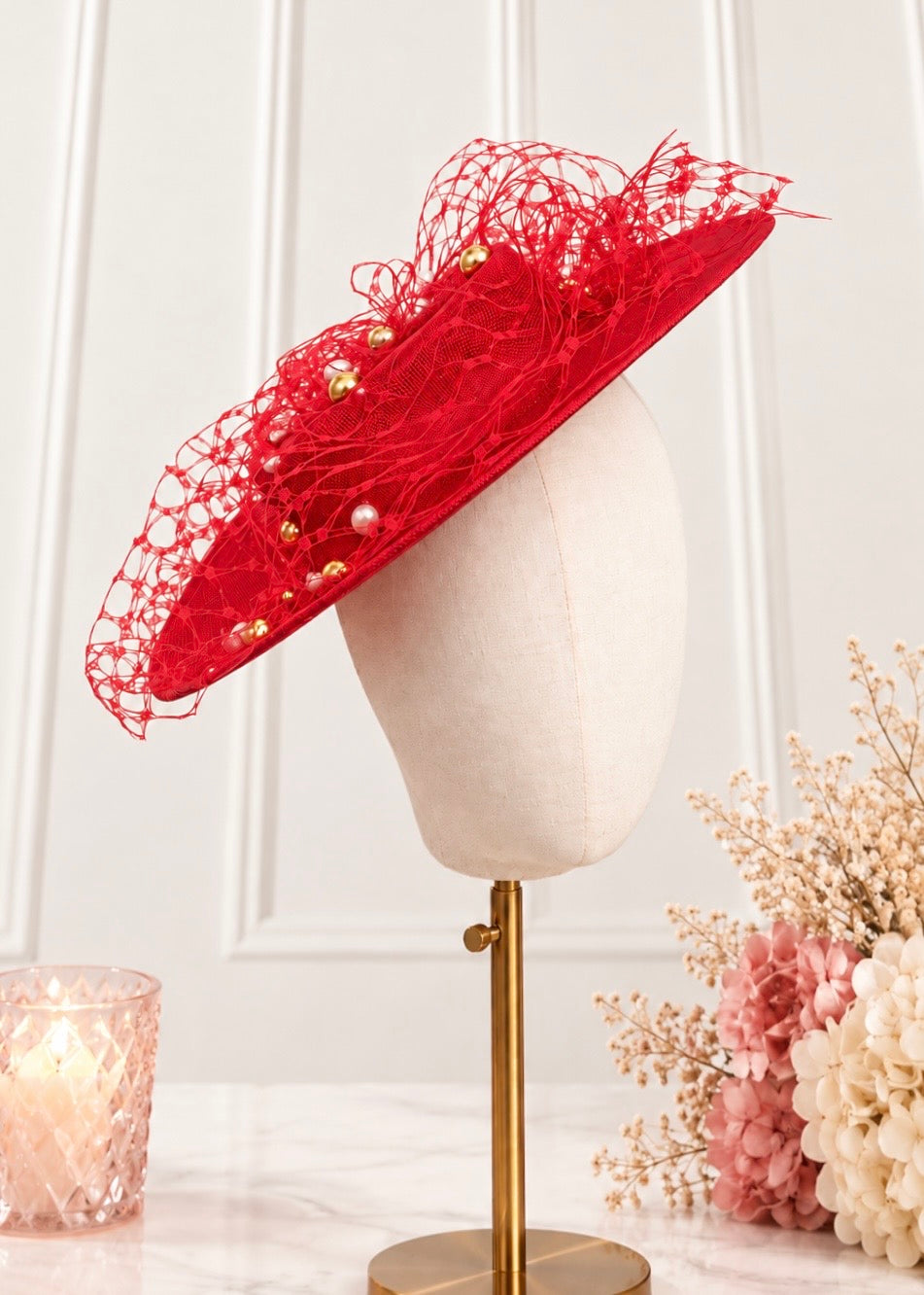 "Jacinta" Red Boater