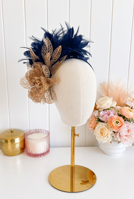 "Carmela" Navy & Gold