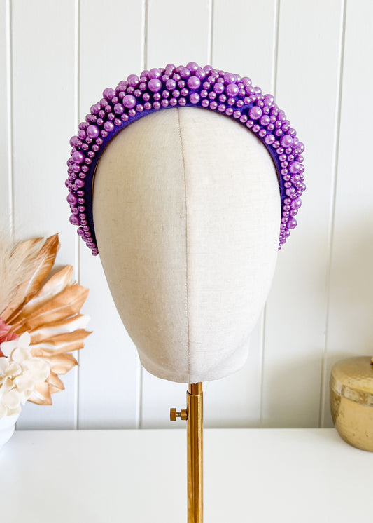 "Kirraly" Beaded Headband - Purple