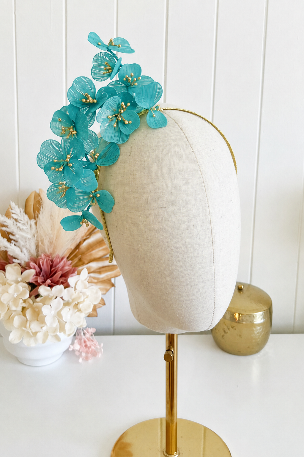 “Jasmine" Side Crown - Turquoise