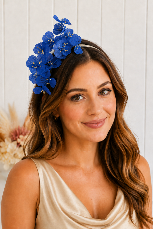 “Jasmine" Side Crown - Blue