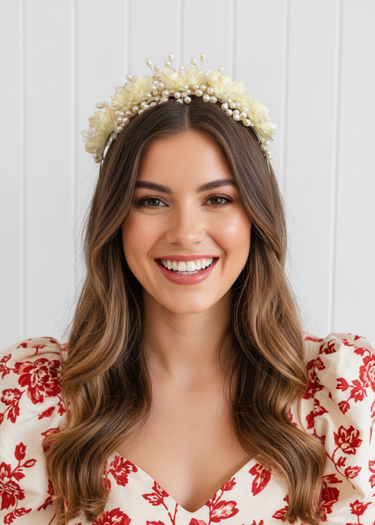 "Floral Pearl Crown"