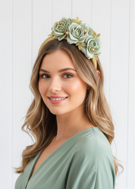 "Chelsea" - Gold & Sage Green