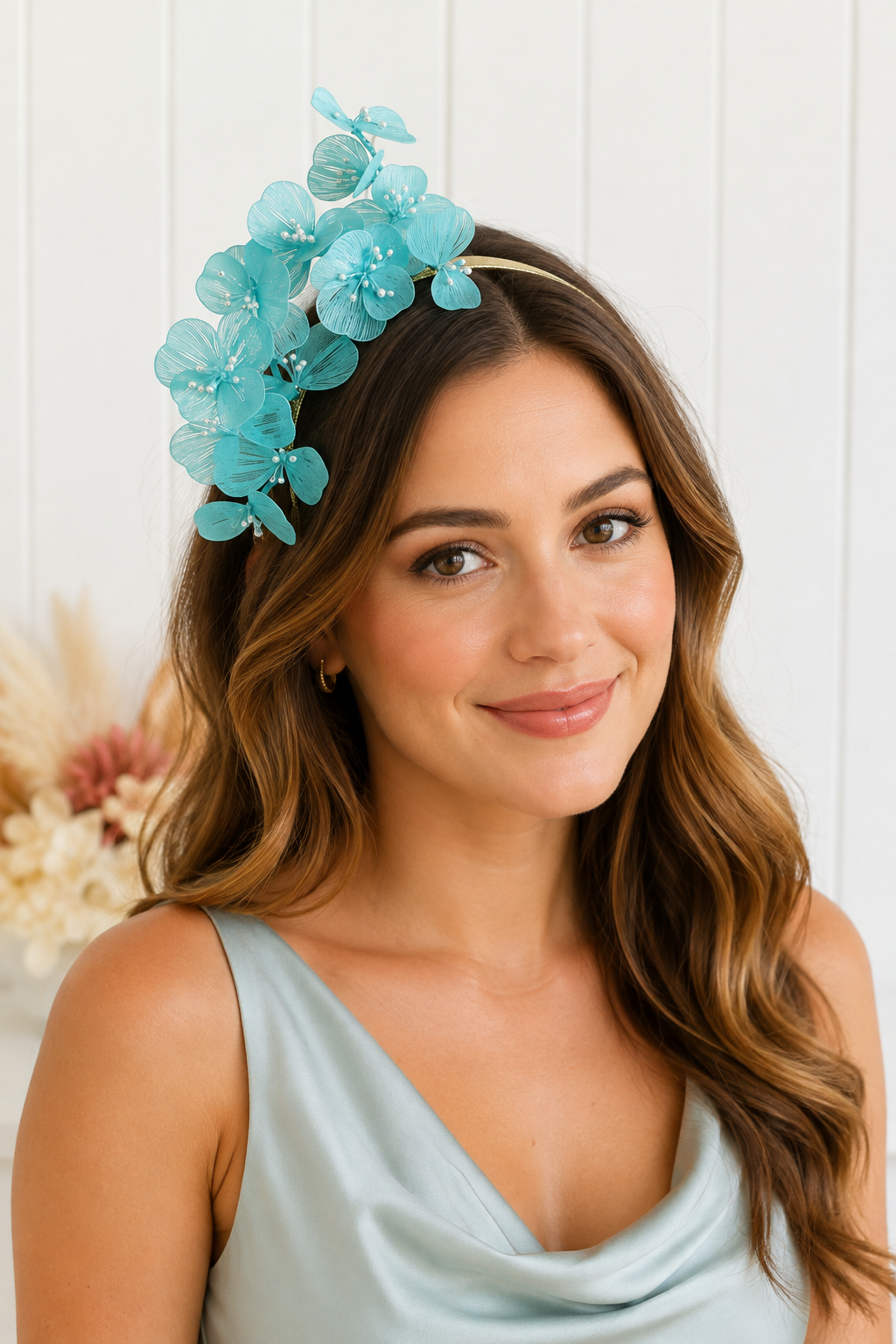 “Jasmine" Side Crown - Turquoise
