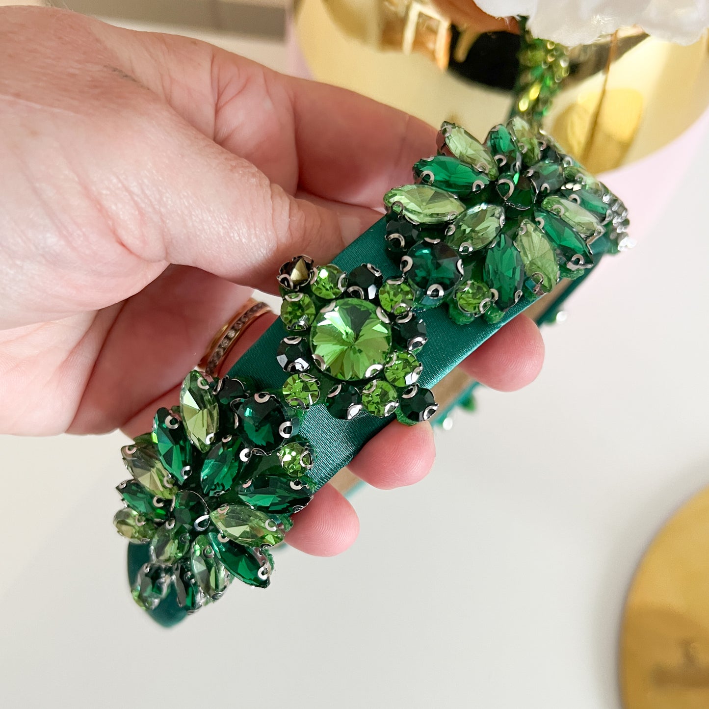 "Beatrice" Jewelled Headband - Emerald