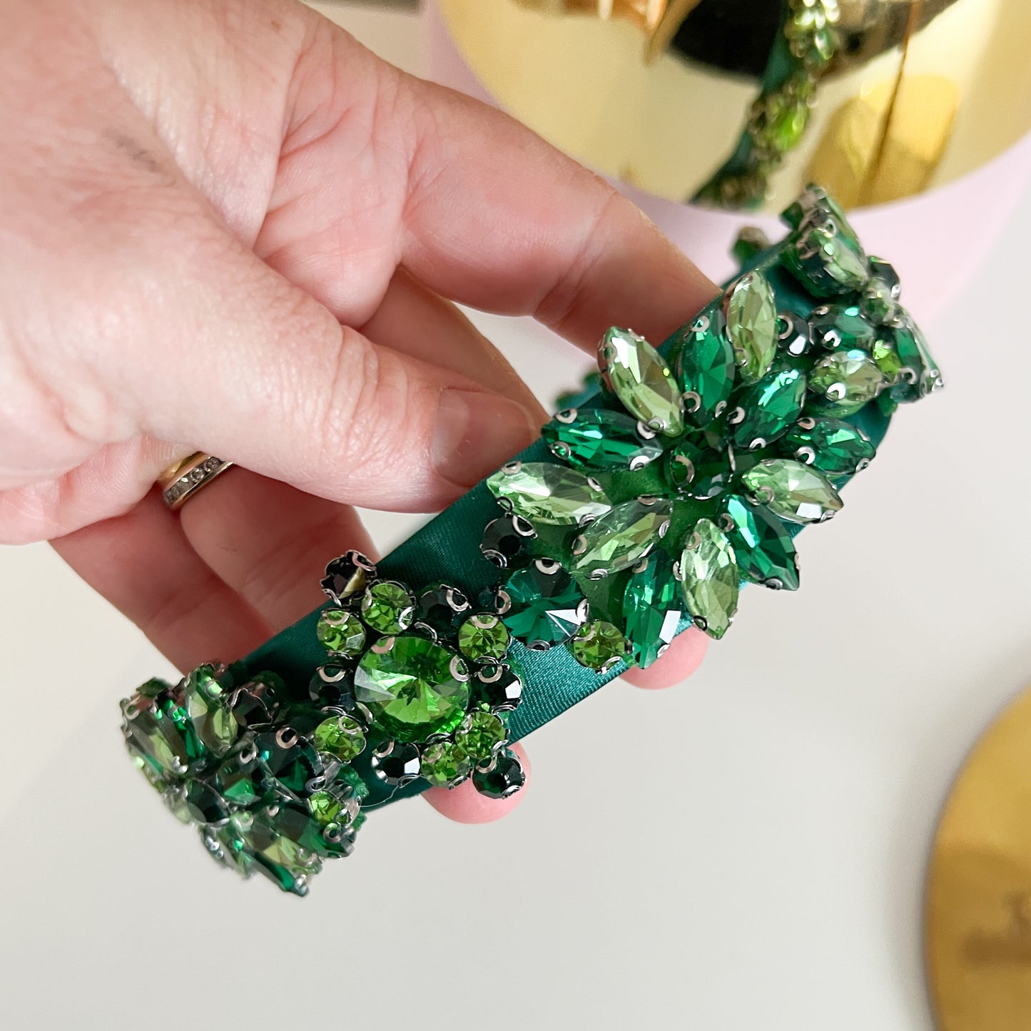 "Beatrice" Jewelled Headband - Emerald