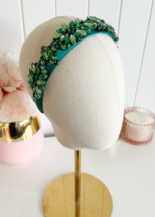 "Beatrice" Jewelled Headband - Emerald