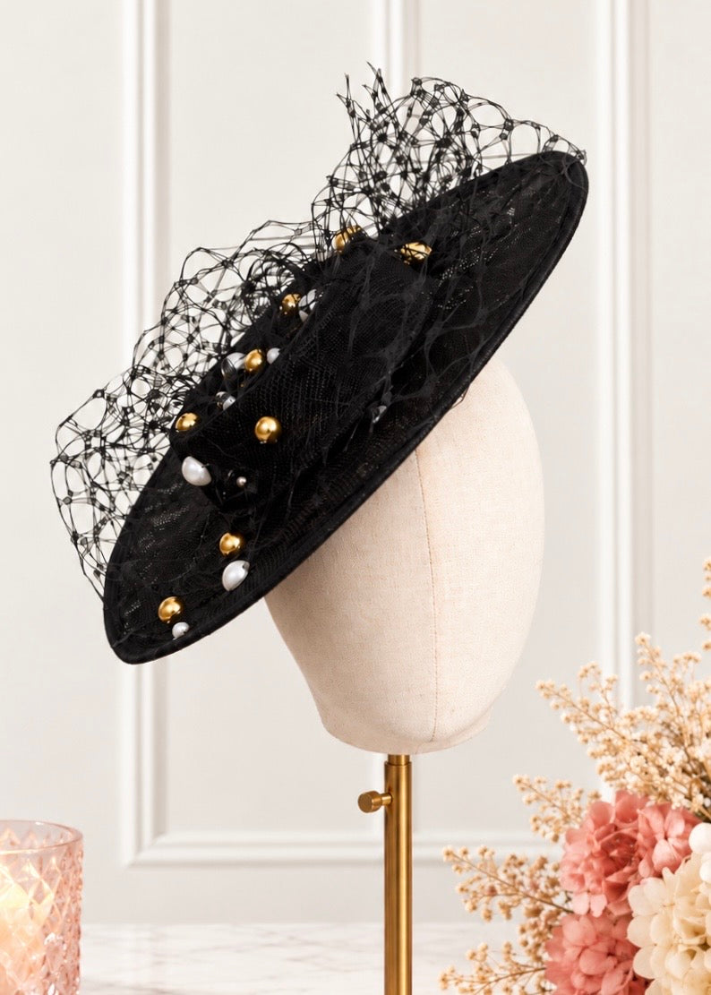 "Jacinta" Black Boater