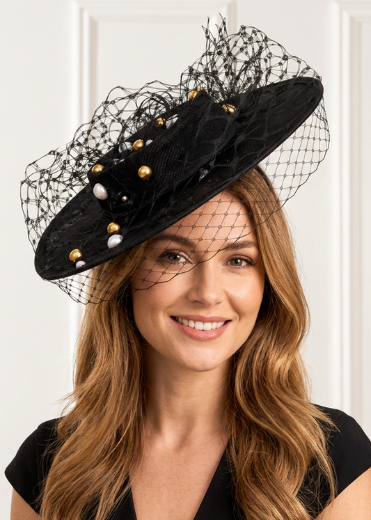 "Jacinta" Black Boater